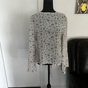SHEIN Floral Backless Tie-Back Blouse – Size 1X (NWT)